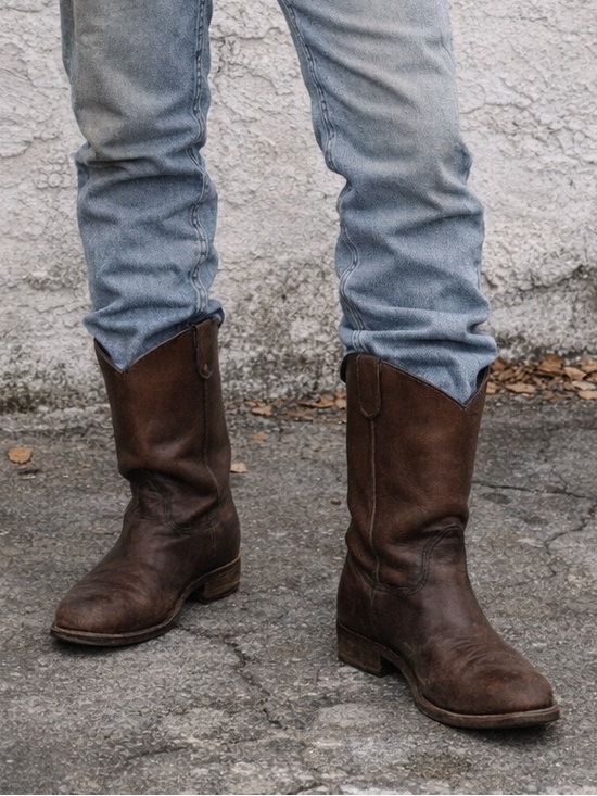 Other - Vintage 1990’s Brown Leather Western Biltrite Sole Cowboy Ranch Boots Men 8D